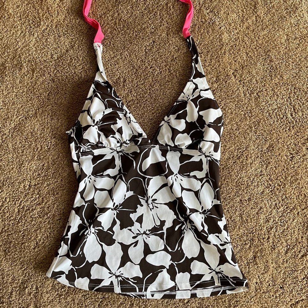 Athleta Floral Halter Swim Top MT